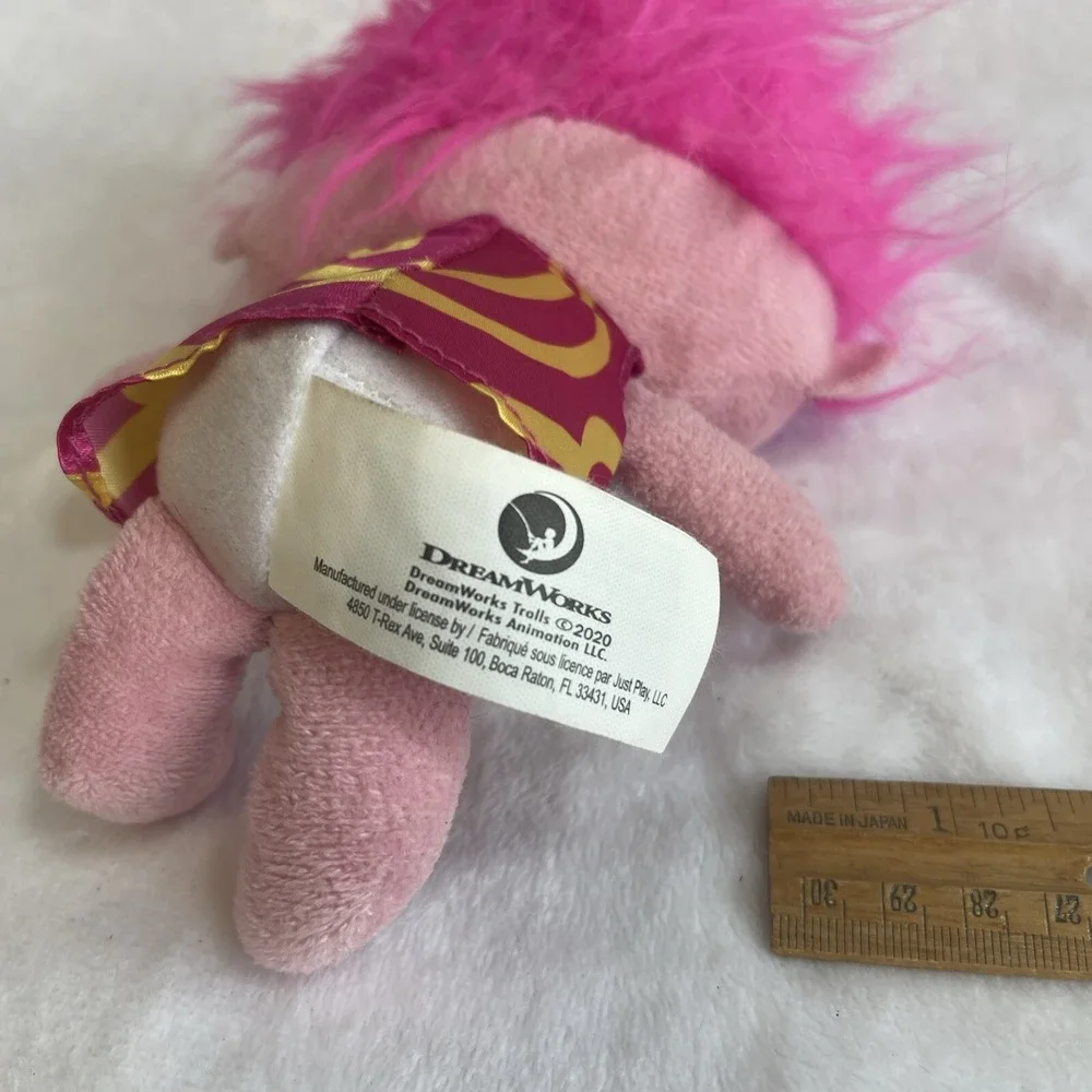 DreamWorks Trolls World Tour Poppy Plush Toy Doll Pink Hair Flower‎ Crown